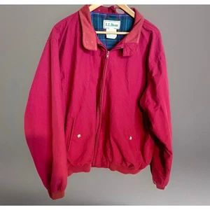 Chaqueta de Colección LL Bean Para Hombres Alta Grande Harrington Bombardero Cremallera Forrada a Cuadros EE. UU. 90s - Imagen 1 de 5
