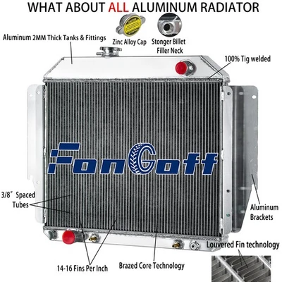 3-Row Radiator For Ford E100 E150 E250 E350 Econoline Club Wagon 5.8 V8 AT 79-91 Foto 1 de 4