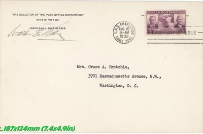 1939 Canal Zone First Day Cover On Official Envelope Charleston Cancel FDC - Image 1 of 2