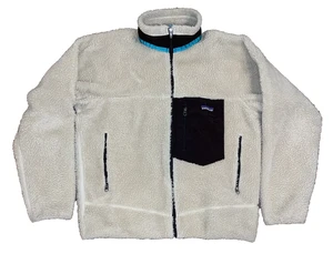 Patagonia RetroX Deep Pile Fleece Jacket Coat Men's Medium Oatmeal Natural 23055 - Picture 1 of 10