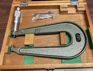 Mitutoyo No. 118-129 0-1”, 0.001” Graduation | Deep Throat Micrometer - Picture 1 of 4