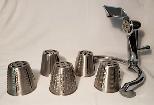 Metall Küchenmühle Hobel Reibe Zerkleinerer Prozessor 5 Kegel Schutz Handkurbel - Bild 1 von 9