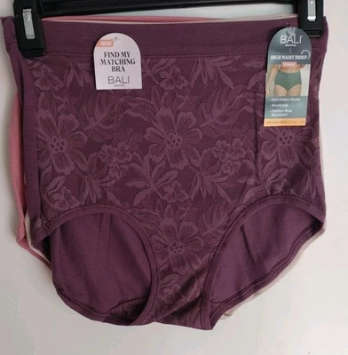 Bali SIZE LARGE DFCLB3 Breathe By Bali High Waist Lace Brief - 3 Pack NEW WITH T - Image 1 of 4