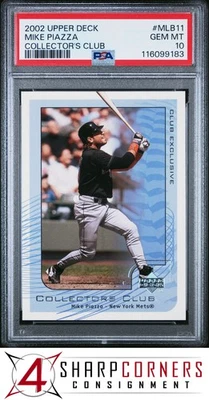 2002 UPPER DECK 收藏家俱乐部 #MLB11 MIKE PIAZZA METS HOF PSA 10 — 第 1/3 张图片