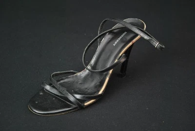 Burberry Black Strappy Shoes Heels Women 39.5 USA 9 Nova Plaid 1125BS - Image 1 of 4