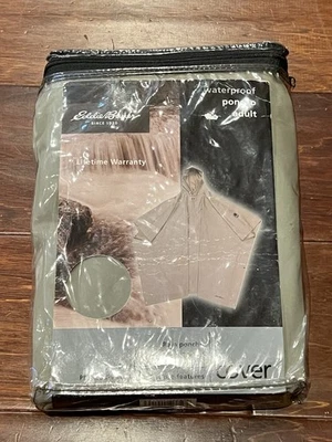Eddie Bauer Green Adult 52" x 80" Zip Thick Waterproof Adjustable Hoodie Poncho - Image 1 of 4
