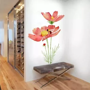 Honey Bee On Red Flower Wall Sticker For Home Decor m858 - Picture 1 of 5