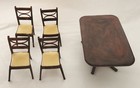 Table de salle à manger Renwal D51A et 4 chaises mobilier de maison de poupée vintage années 1950