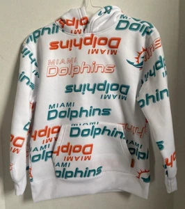 NFL Team Apparel YOUTH Miami Dolphins All-Over Print Size Medium 10-12 - Picture 1 of 5