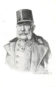 1. WK,Kaiser Franz Joseph von Österreich, Wohlfahrtskarte, um 1915 - Picture 1 of 2