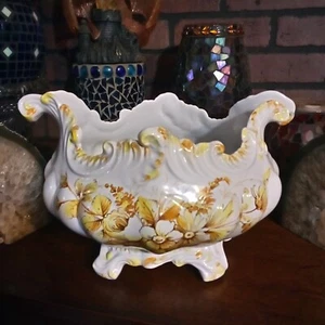 Maceta estilo calabaza melón Italia pintada a mano cerámica Paul's Products 13" ¡Bonita! - Imagen 1 de 19