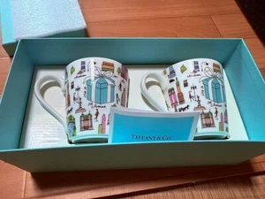 Tiffany & Co. 5th Avenue Bone China Mug Cup Set of 2 with Box NYC Design - Picture 1 of 7