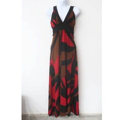 Charlotte Russe Y2K Maxi Dress Small V Neck Halter Non Wrinkle Stretch USA Made - Image 1 of 4