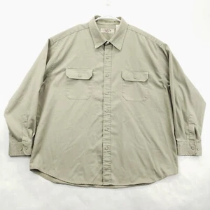 Big Mac Workwear Shirt Men 2XL Beige Long Sleeve Pockets Classic Button-Up *hole - Picture 1 of 13
