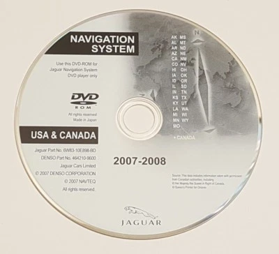 2007 2008 2009 JAGUAR XK XKR COUPE NAVIGATION MAP DISC DVD ROM USA WEST CANADA - Image 1 of 2