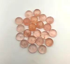 Lote de 10 piedras preciosas sueltas cabujón redondo de cuarzo rosa natural 14 mm 107 CT - Imagen 1 de 4