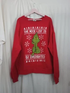 the grinch sweater red size xxxxl logo the nice list is so overrated(AB12) - Picture 1 of 9