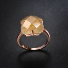 12*12mm Yellow Cz Wedding Ring Women Rose Gold Filled Engagement Jewelry Sz 6-10