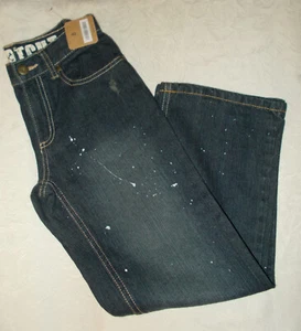 New Crazy 8 Boys Size 8 Jeans Blue Denim Pants Bootcut Paint Splatter cool Jeans - Picture 1 of 5