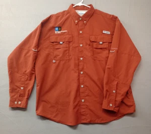 Columbia PFG Para Hombres L Ventilado National Geographic Pájaro Marino Quemado Naranja Marrón Pescado - Imagen 1 de 15