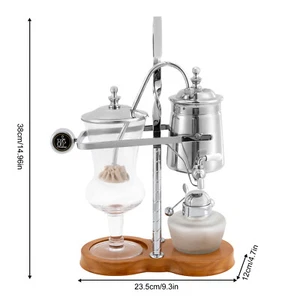 Kit macchina caffè sifone argento 400 ml caffettiera belga macchina caffè vintage - Foto 1 di 16