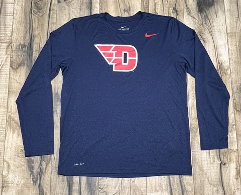 Nike Dayton Flyers Dri Fit Athletic Cut Blue Long Sleeve NCAA Large University Cover