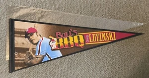 MLB PHILADELPHIA PHILLIES Bull's BBQ! GREG LUZINSKI PENNANT - RARE - Picture 1 of 3
