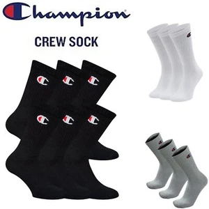 6 paia calze sportive Champion Crew calzini bianco grigio nero calze a scelta 6 pezzi - Foto 1 di 6