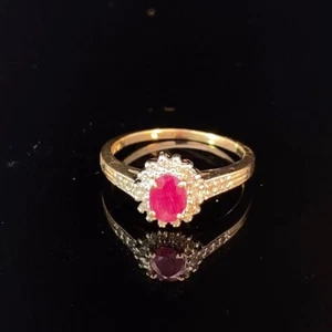 Anello Pietra Bianca Donna Pietra Bianca Oro Giallo 10K 2,3g (MI1065723) - Foto 1 di 5
