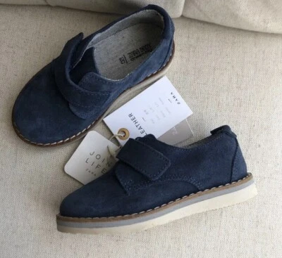 Zara Baby Boy Blue Genuine Suede Leather Loafer Shoes US 4 EUR 20 - Image 1 of 4