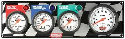 Quickcar Racing Products White Face Gauge Panel Assembly P/N 61-60423 - Image 1 of 2