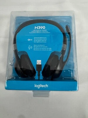 NIB Logitech H390 Over-Head Comfort USB Headset w/ Noise-Canceling Microphone - Image 1 of 4