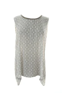 Nuevo Top Alfani Gris Retro Estampado Geométrico Plisado Trasero 12 $69.5 - Imagen 1 de 4