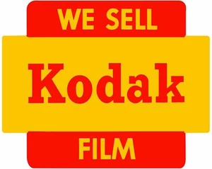 WE SELL KODAK FILM BRIGHT RED YELLOW HEAVY DUTY USA MADE METAL ADV CLEAN SIGN - Picture 1 of 1