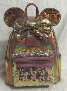 Disney Parks 50th Anniversary Minnie Earidescent Loungefly Backpack IN HAND