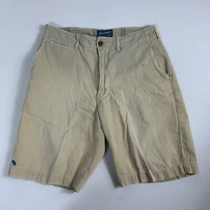 VTG Y2K Abercrombie & Fitch Distressed Faded Beige Chino Shorts LOGO Mens 30 - Picture 1 of 9