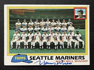 MAURY WILLS ~ 1981 Topps Mariners Team Card Signed Autograph AUTO ~ (d.9/19/22) - Picture 1 of 3
