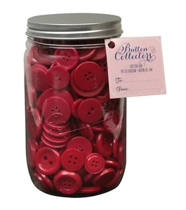 Botones rojos en tarro de plástico 16 oz. de Button Collectors #540006011 - Imagen 1 de 1