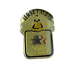 LA 1984 Patrocinador Jersey Criada Pin Botón Estrellas Anillos Olímpicos Suministro de Lácteos Juegos Olímpicos - Imagen 1 de 3