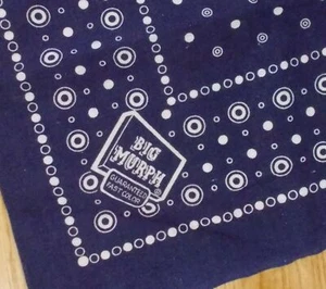 De Colección Antiguo Años 1920 AZUL GRANDE MURPH LUNARES PUNTO Algodón Motociclista EE. UU. BANDANA Hanky - Imagen 1 de 5