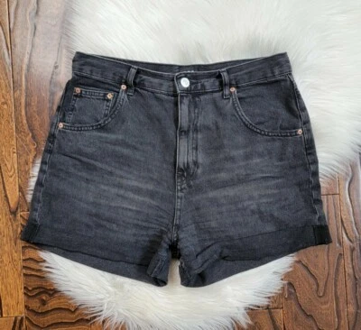 BDG Urban Outfitters High Rise Mom Shorts Size 32 Black Gray Wash Denim Cuffed - Image 1 of 4