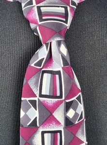 John Clarendon Men's 100% Silk Designer Tie-Designed in Italy-Hand Made in USA - Picture 1 of 8