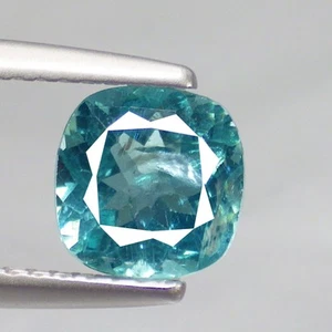 1.63 Ct Joyful Cushion (7 x 7) Natural Paraiba Neon Green Blue Apatite Gemstones - Picture 1 of 7