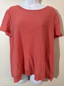 Nuevo con etiquetas Suéter Loft Outlet Rosa Manga Corta 100% Algodón Talla Grande - Imagen 1 de 5