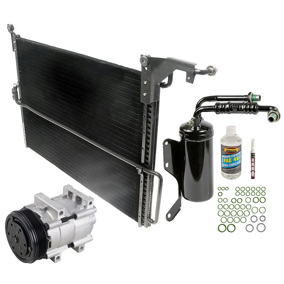 适用于福特 E-350 Econoline Club Wagon 空调套件 带交流压缩机 冷凝器 Drier TCP — 第 1/4 张图片