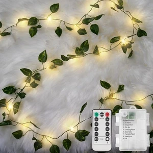 suddus Vine with Fairy Lights 100 LED-Copper Wire Battery-Powered, Pothos - Picture 1 of 6