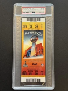 2012 Super Bowl 46 XLVI FULL Ticket PSA 8 Red Var., Tom Brady / Eli Manning - Picture 1 of 6