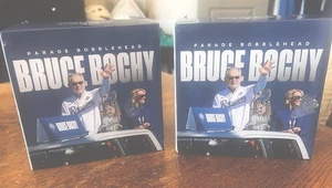 (2) Bruce Bochy World Series Parade Rangers Bobbleheads New In Box 5/27/25 SGA - Picture 1 of 4