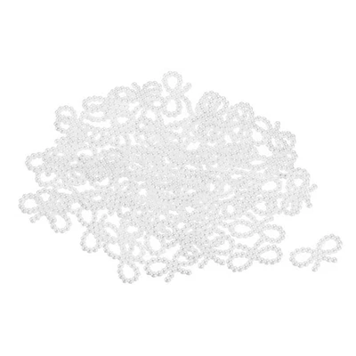 100 Pcs Tiny Glitter Christmas Bows ABS Pearl-like Bow White Garland Foto 1 de 4