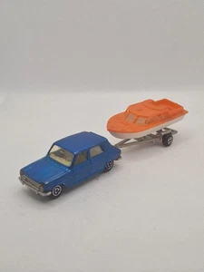 MAJORETTE SIMCA 1100 AND TRAILER AND BOAT No 234 Vgc Rare - Picture 1 of 13
